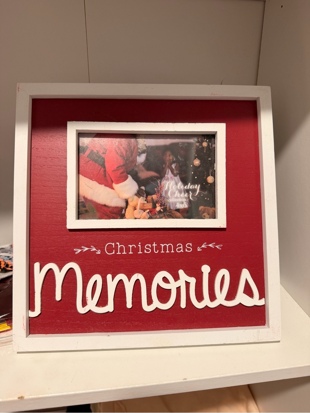 Christmas Memories Red and White Photo Frame 4/6 photo